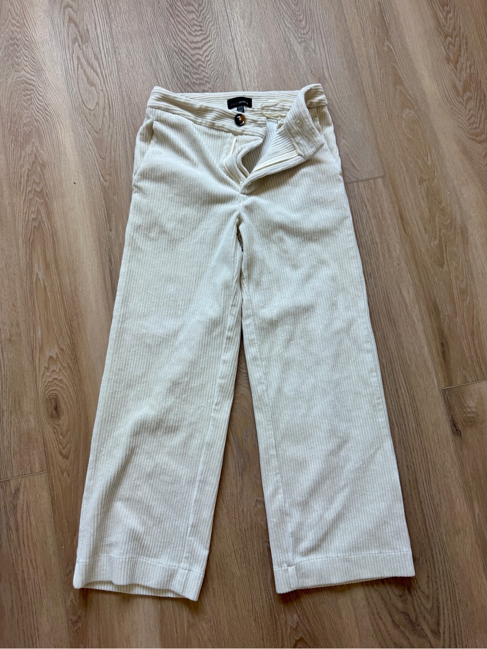 Lucy Paris Cream Corduroy High-Waist Pants